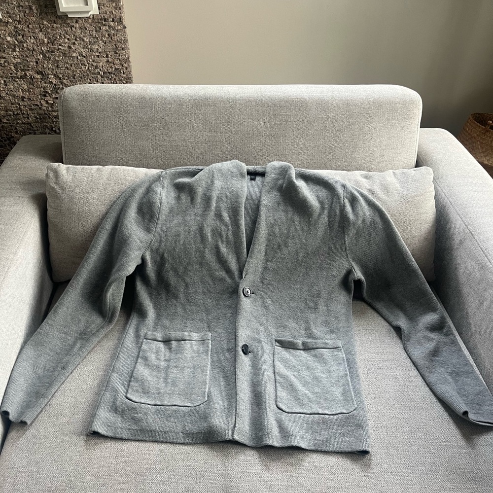 Express Men’s gray button cardigan big pockets 100% cotton